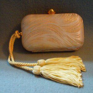 Shein? Hard Case Evening Clutch- Gold and Silver Thread